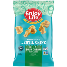 allergy friendly dill & sour cream lentil chips packaging