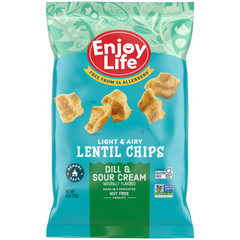 allergy friendly dill & sour cream lentil chips packaging