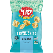 allergy friendly sea salt lentil chips packaging